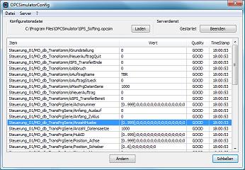 OPC-Simulator-Konfiguration